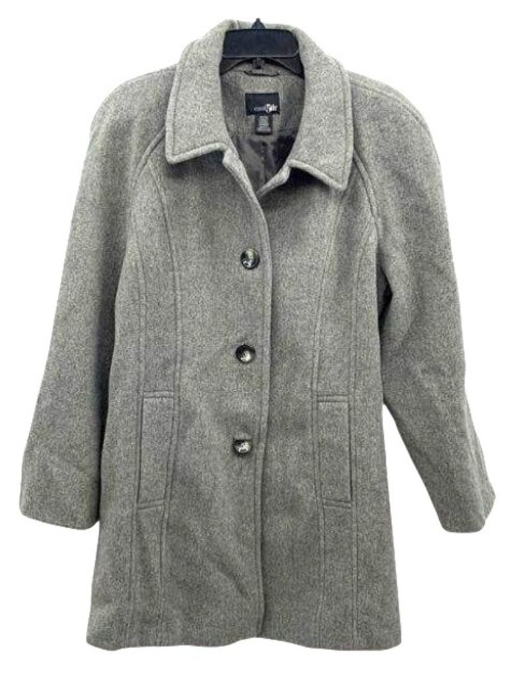 East 5th Gray Single Breasted Button Front Mid Length Coat - Size XL